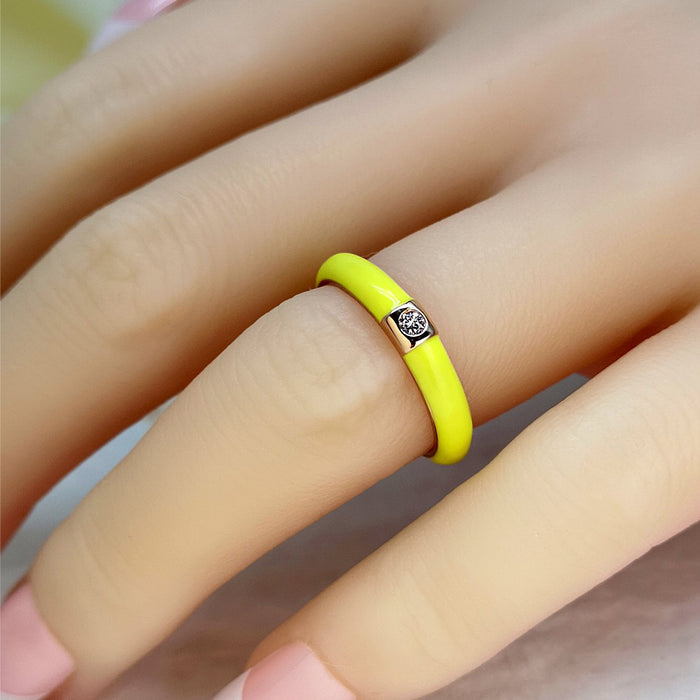 Ins Design Simple Color Oil Dripping Finger Ring