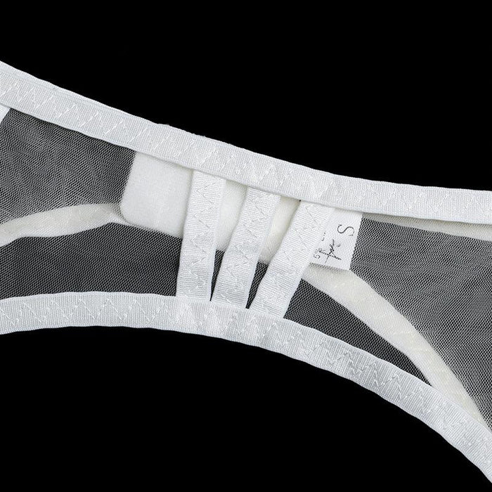 Women's Mesh Lingerie Sexy Stitching Push Up Underwear Set