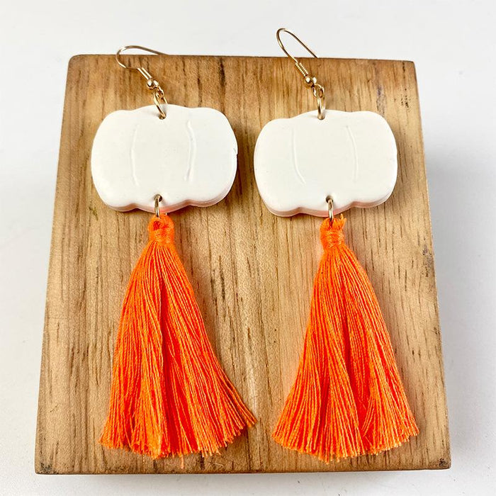 Alien Butterfly Tassel Love Pumpkin Moon Clay Earrings Earrings