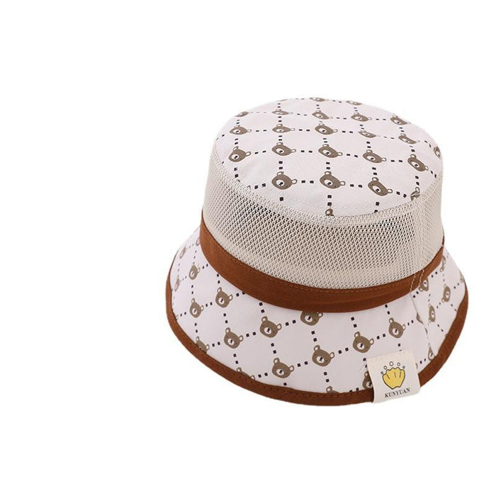 Summer Sunshade Wired Bear Print Children's Mesh Hat