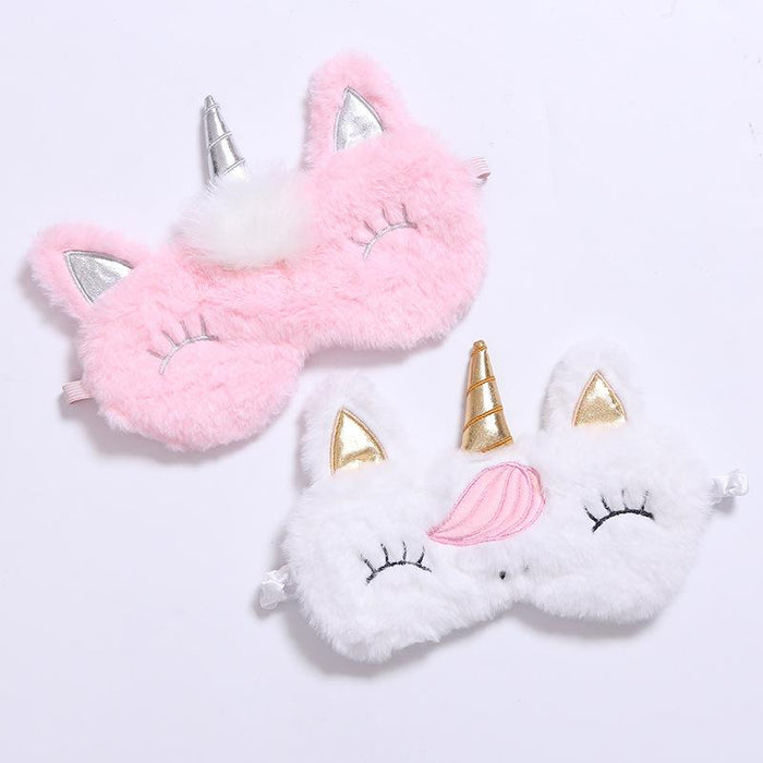 Cartoon Pink Gradient Colorful Unicorn Blindfold Eye Mask