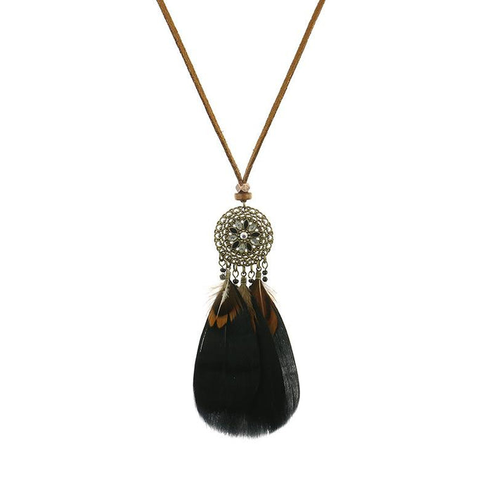 2022 New Vintage Feather Exotic Pendant Necklace