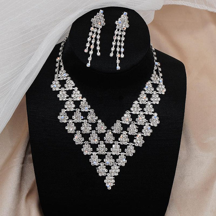 New Female Jewelry Necklace Earring Two Piece Suit