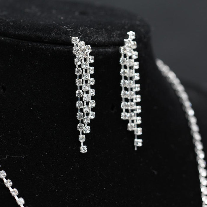 New Simple Female Jewelry Necklace Earring Two Piece Suit