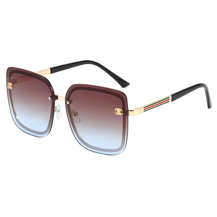 Large frame frameless UV proof Sunglasses