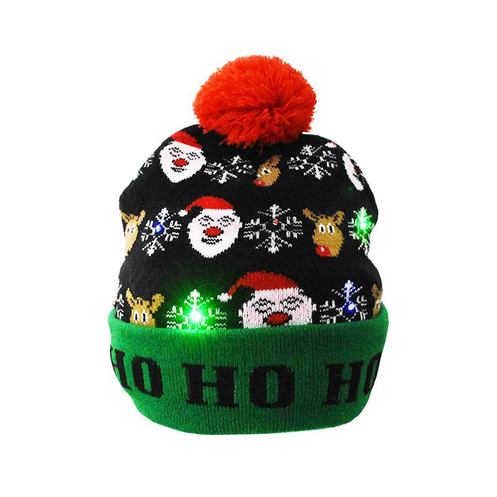 LED Christmas Beanie Christmas Light Up Knitted Hat