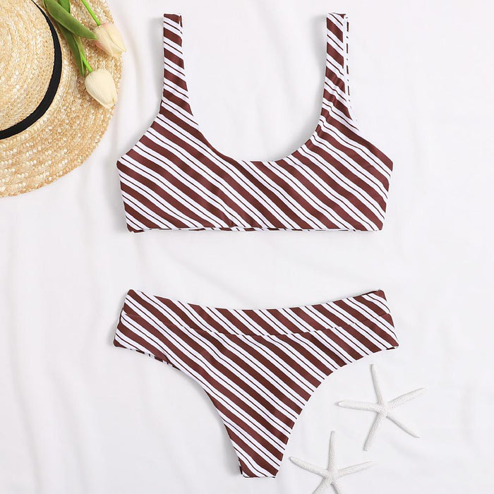 New Sexy Printed Split Swimsuit Backless Bikini