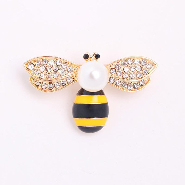 New Little Bee Brooch Rhinestone Bee Lady Pin