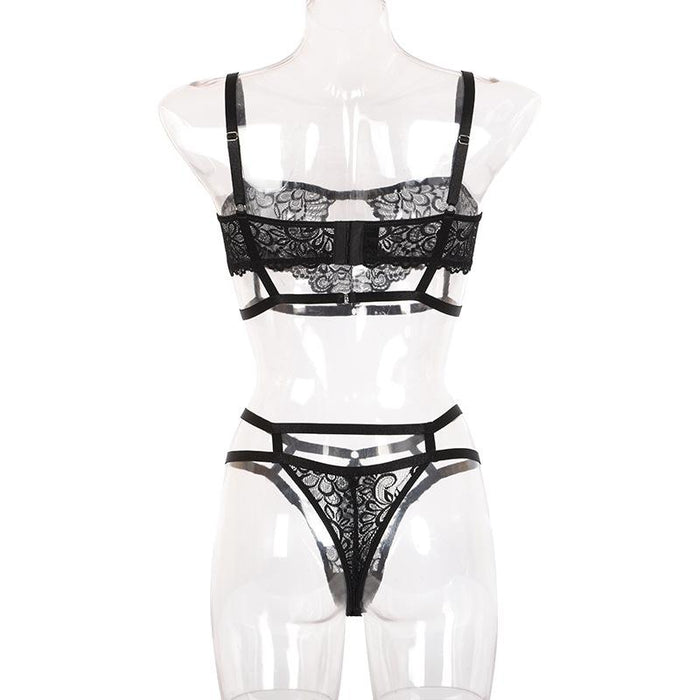 Sexy Women's Sling Lingerie Set Lace Balconette Underwear