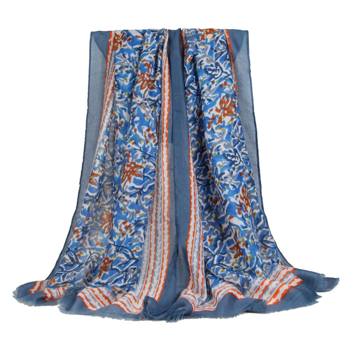 Printed Scarf Shawl Small Flower Print Sunscreen Warmth