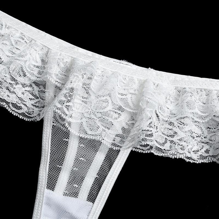Women Lace Eyelash Stitching Underwear Sexy Lingerie Set