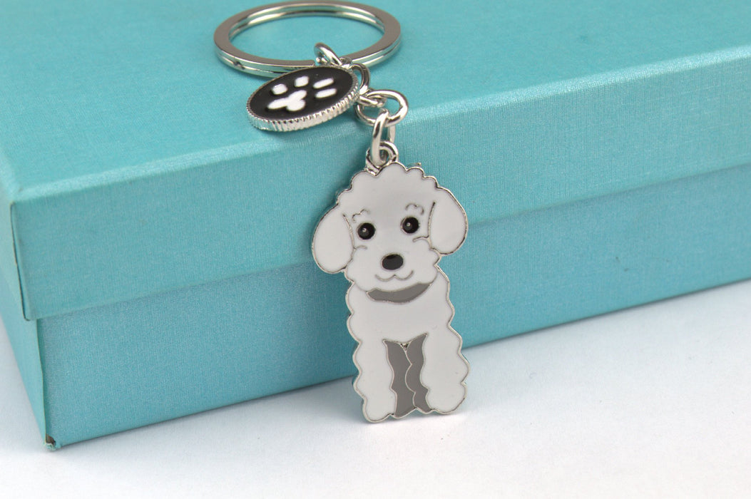 Multicolor Pet Dog Painted Zinc Alloy Keychain