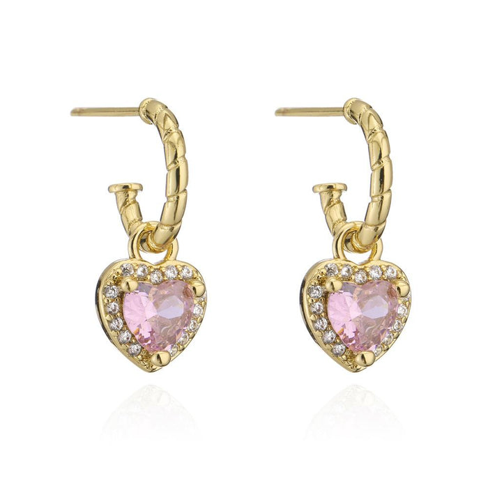 Popular gold zircon love female Earrings