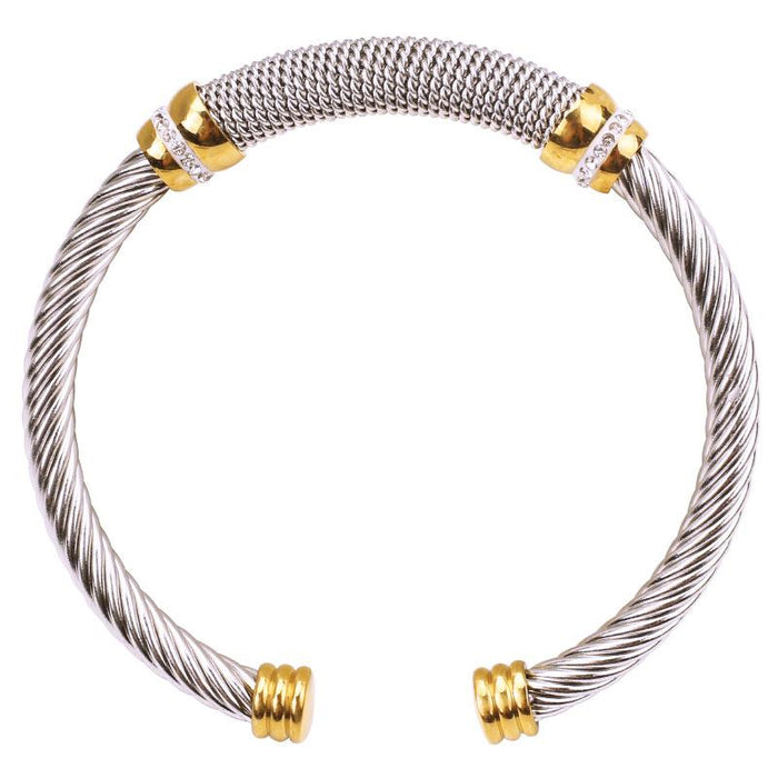 Fashion Woven Titanium Steel Bracelet Elastic C-shaped Bracelet Bangle