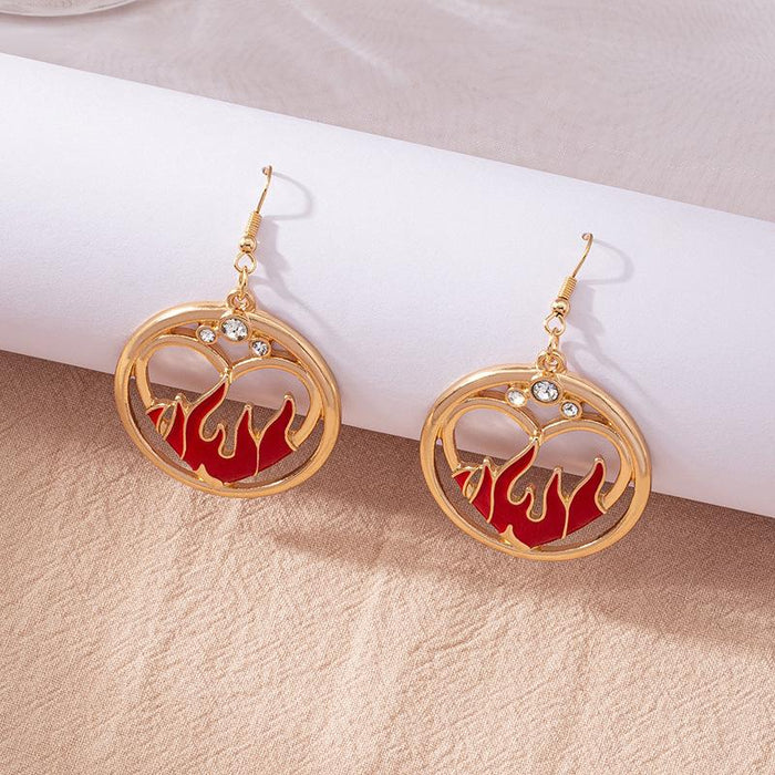 New Personality Red Cutout Women's Earrings