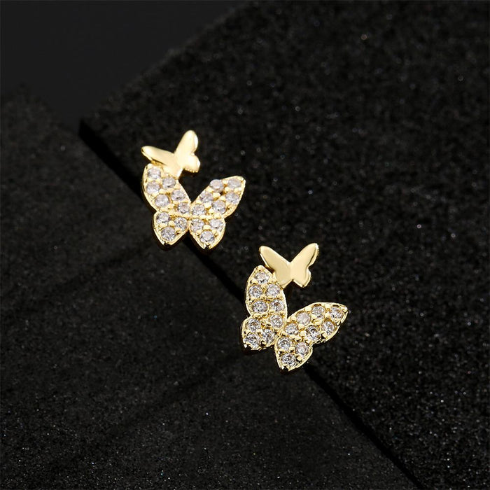 New Fashion Double Butterfly Personalized Earrings and Earrings