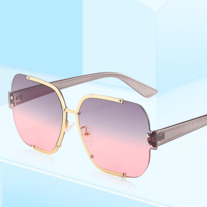 Metal half frame personalized Sunglasses ocean piece