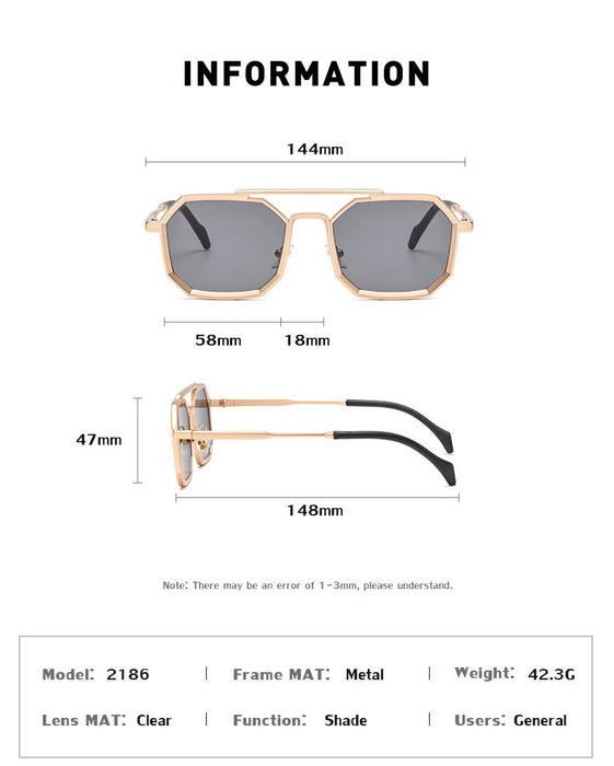 Polygonal Large Frame Sunglasses