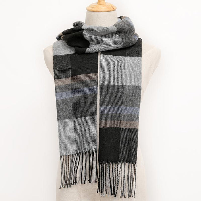 Winter Tassel Lattice Warm Scarves