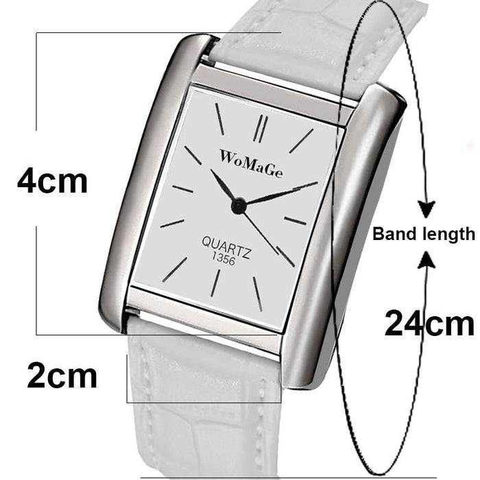 Men Watches Rectangle Quartz Leather Watches Elegant Wristwatch