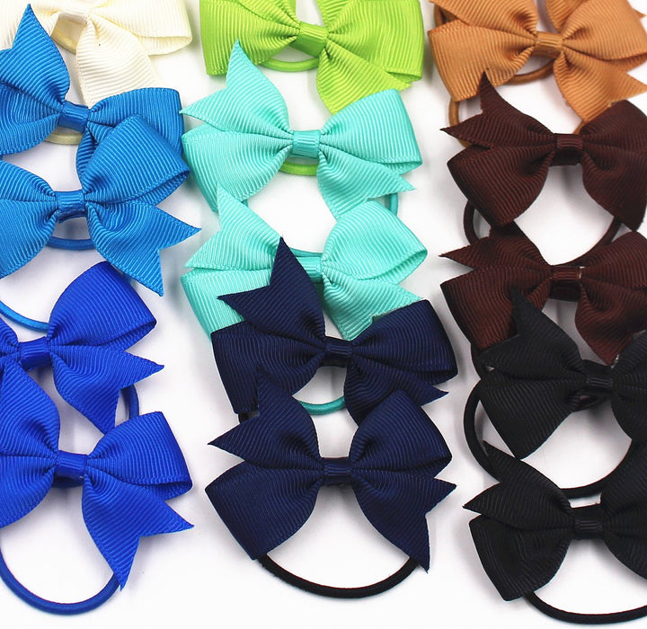 2PCS Children's jewelry bow elastic band