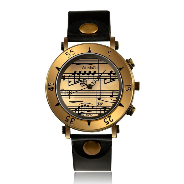 Music Style Fashion Women Leather Watches