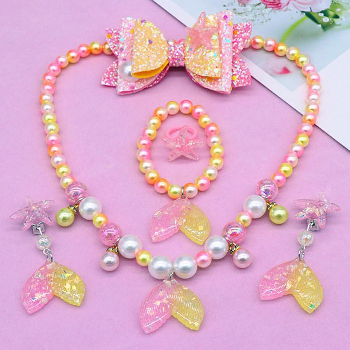 Children's Necklace Ocean Mermaid Cartoon Jewelry Set