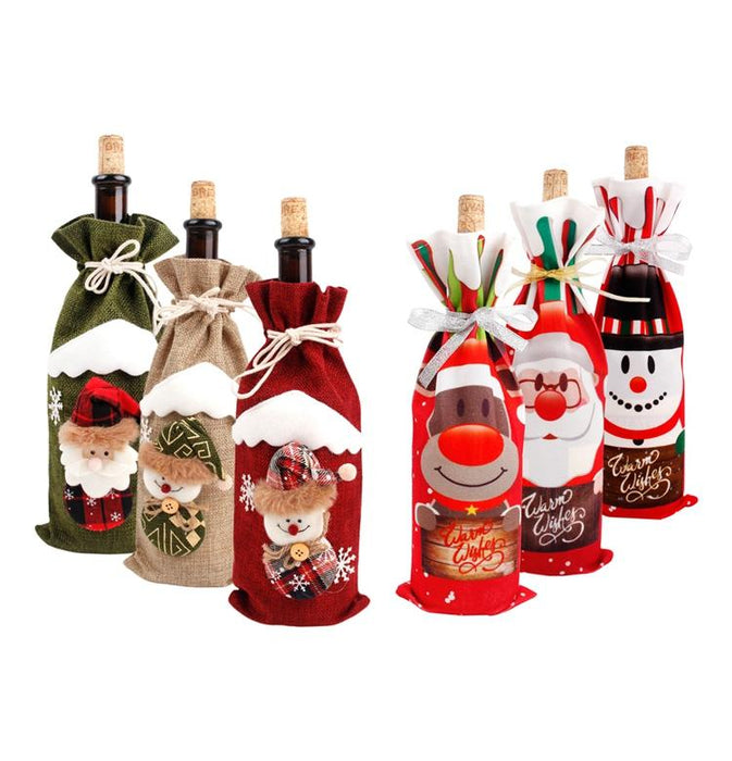 Christmas Decorations For Home Santa Claus Wine Bottle Cover