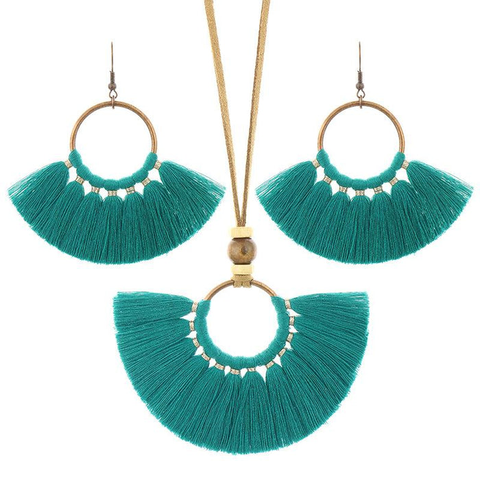 Fashion Retro Jewelry Bohemian Earring + Necklace Set