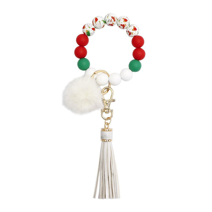 Hand Woven Silicone Tassel Key Chain