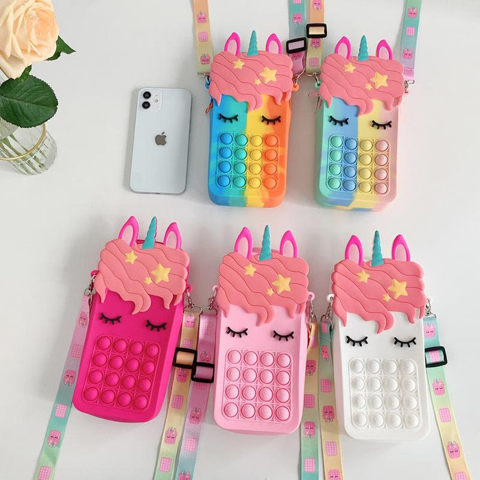 Silicone children's unzipping coin purse press toy