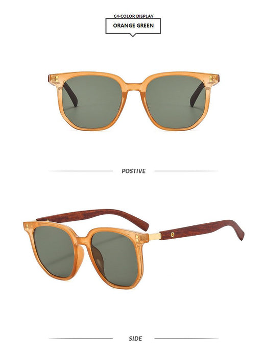 Square meter nail wood grain light luxury Sunglasses