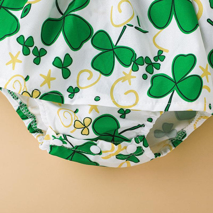 0-1 Years Baby Leaves Jumpsuit With Headband