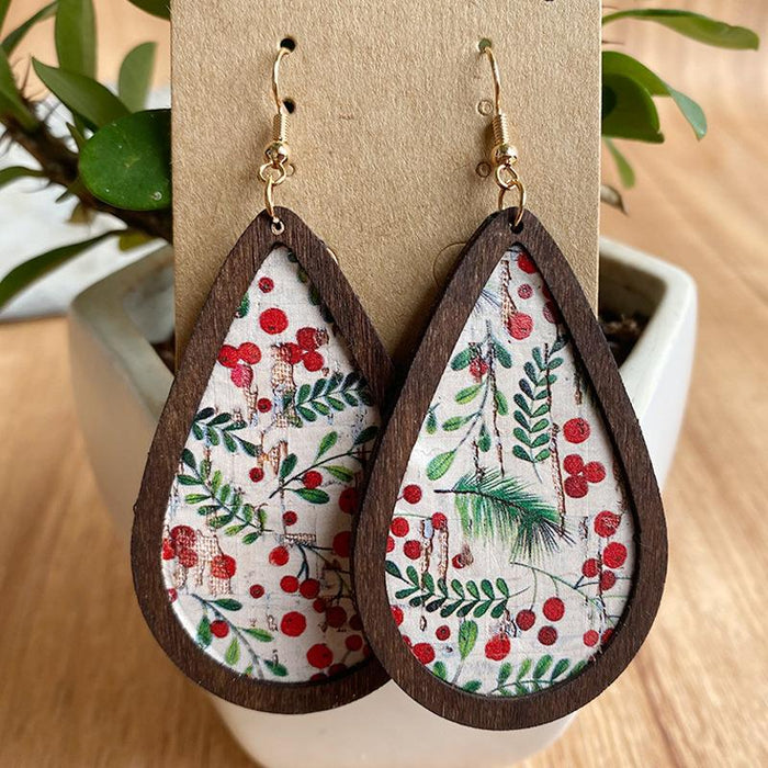 Vintage Exaggerated Bark Wood Frame Women's Earrings