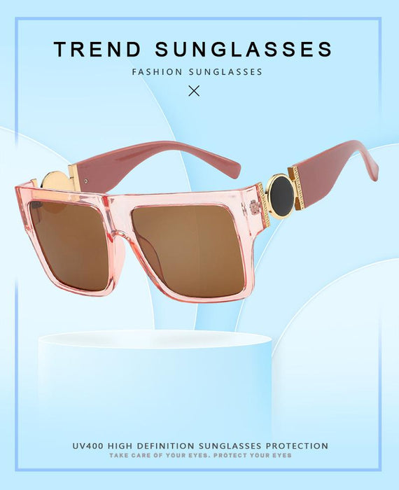Square large frame one-piece Sunglasses