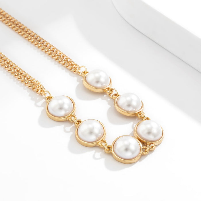 Imitation Pearl Personality Hanging Neck Chest Chain Waist Chain