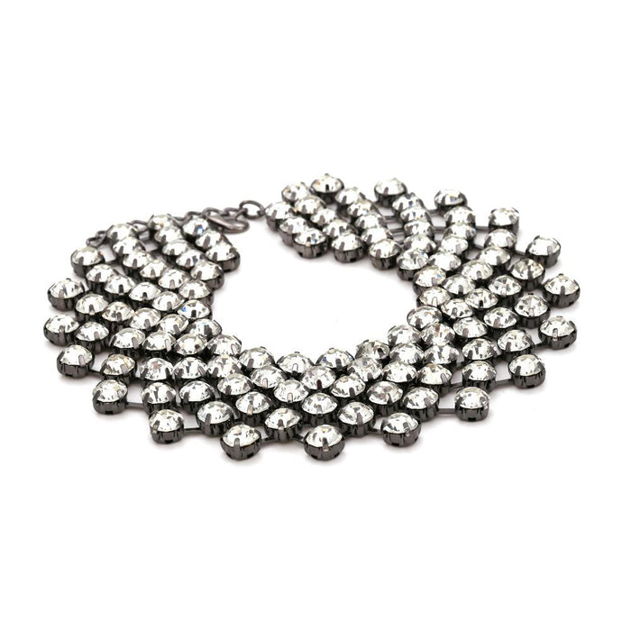 Vintage temperament Advanced Glass Rhinestone neck chain