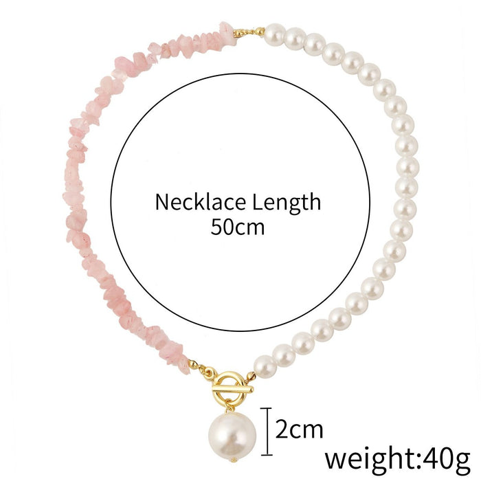 New style fashion pearl irregular colored stone necklace