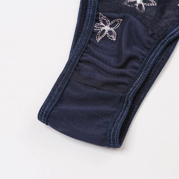 Women's Embroidered Mesh Underwear Sexy Lingerie Set