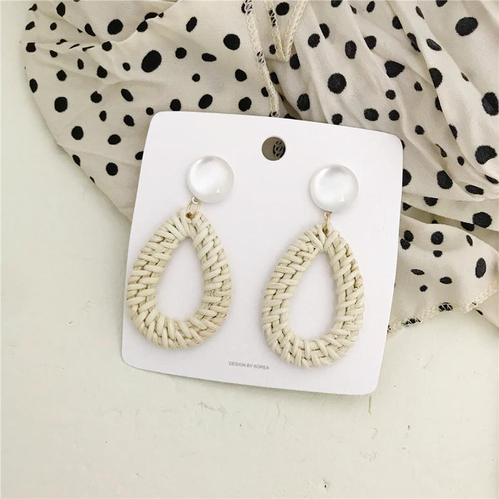Bohemian Long Handmade Rattan Tassel Earrings