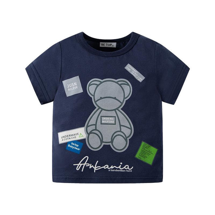 Children's fashion bear print boys