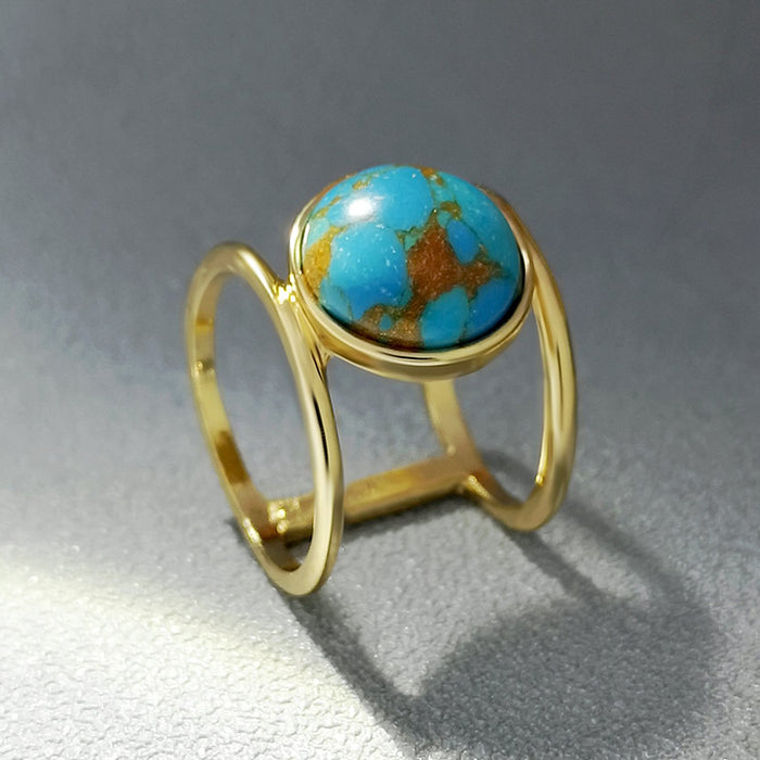 Fashion Retro Exaggerated Turquoise Ring