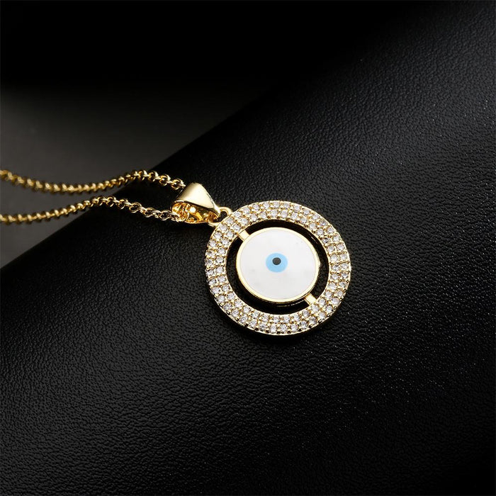 New Zircon Personality Drop Oil Devil's Eye Necklace for Women