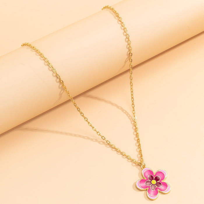 Simple Temperament Flower Pendant Necklace