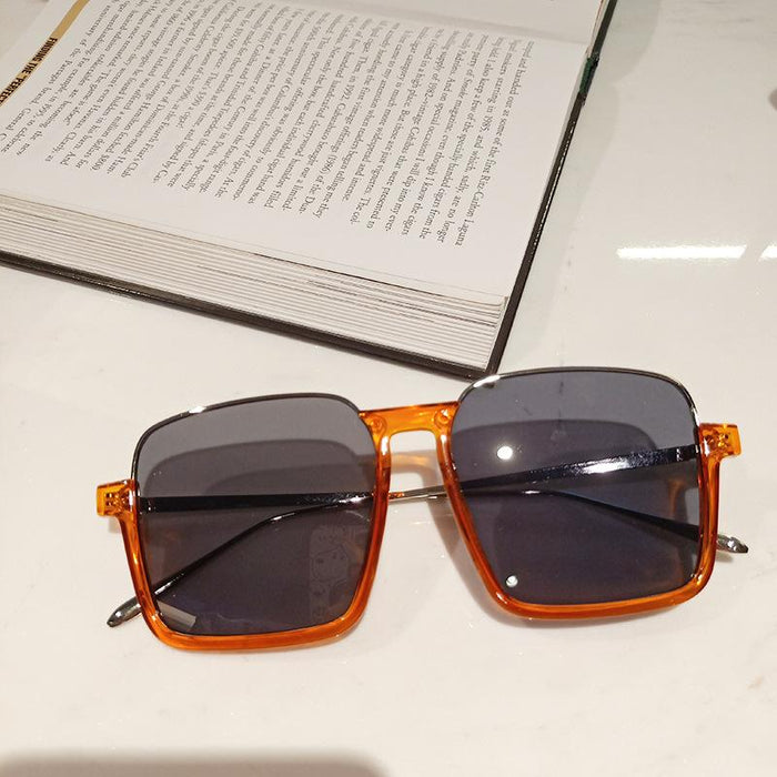 Fashion Simple Square Large Frame Personalized Sunglasses