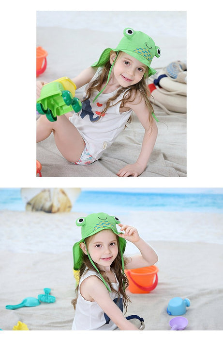 Cartoon Frog Cute Sunscreen Thin Children's Shawl Hat