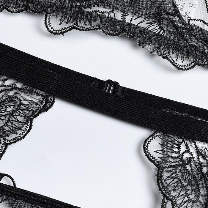 Sexy Embroidered Lingerie Lace Push Up Underwear Set