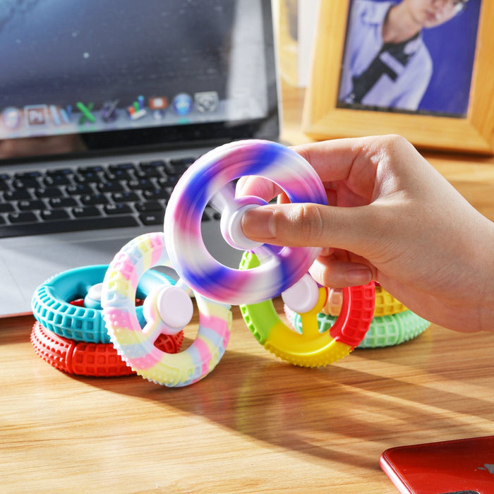 New silicone fidget spinner hand grip ring finger forearm trainer