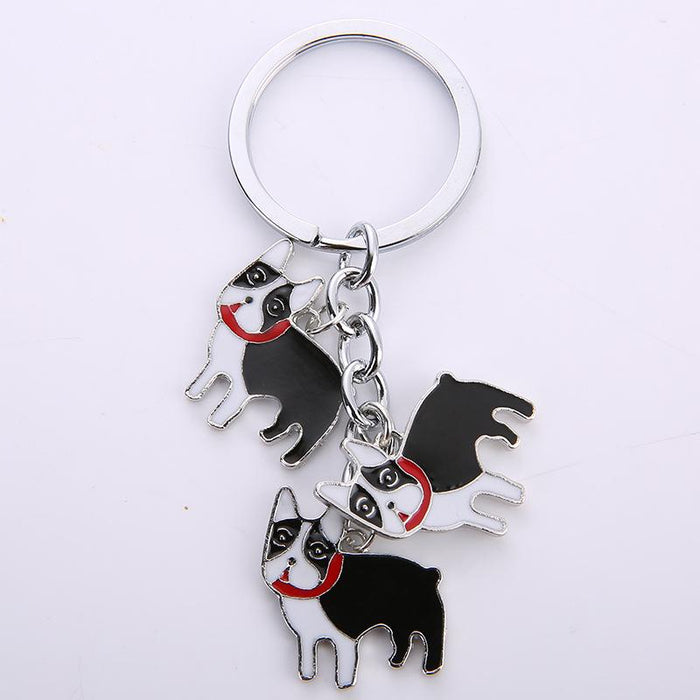 Cartoon Pet Dog Metal Keychain