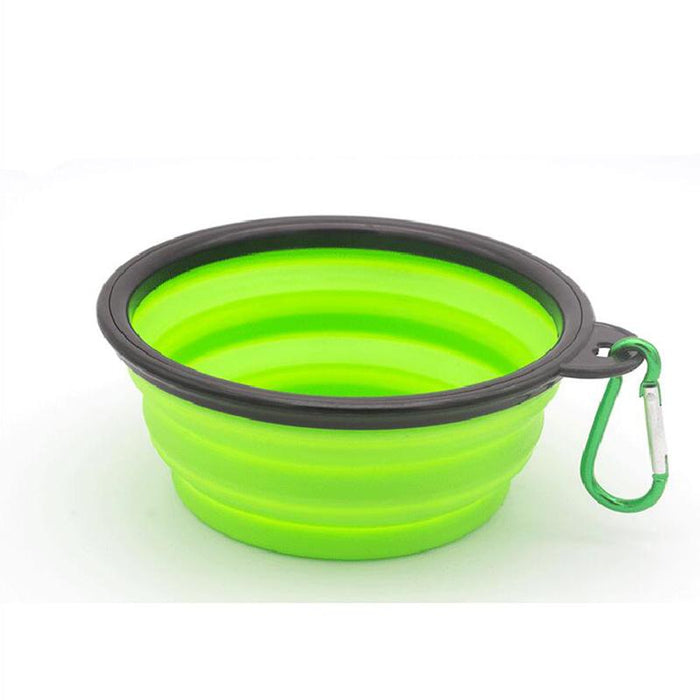 1000ML Silicone Dog Feeding Bowl With Carabiner Folding Cat Bowl